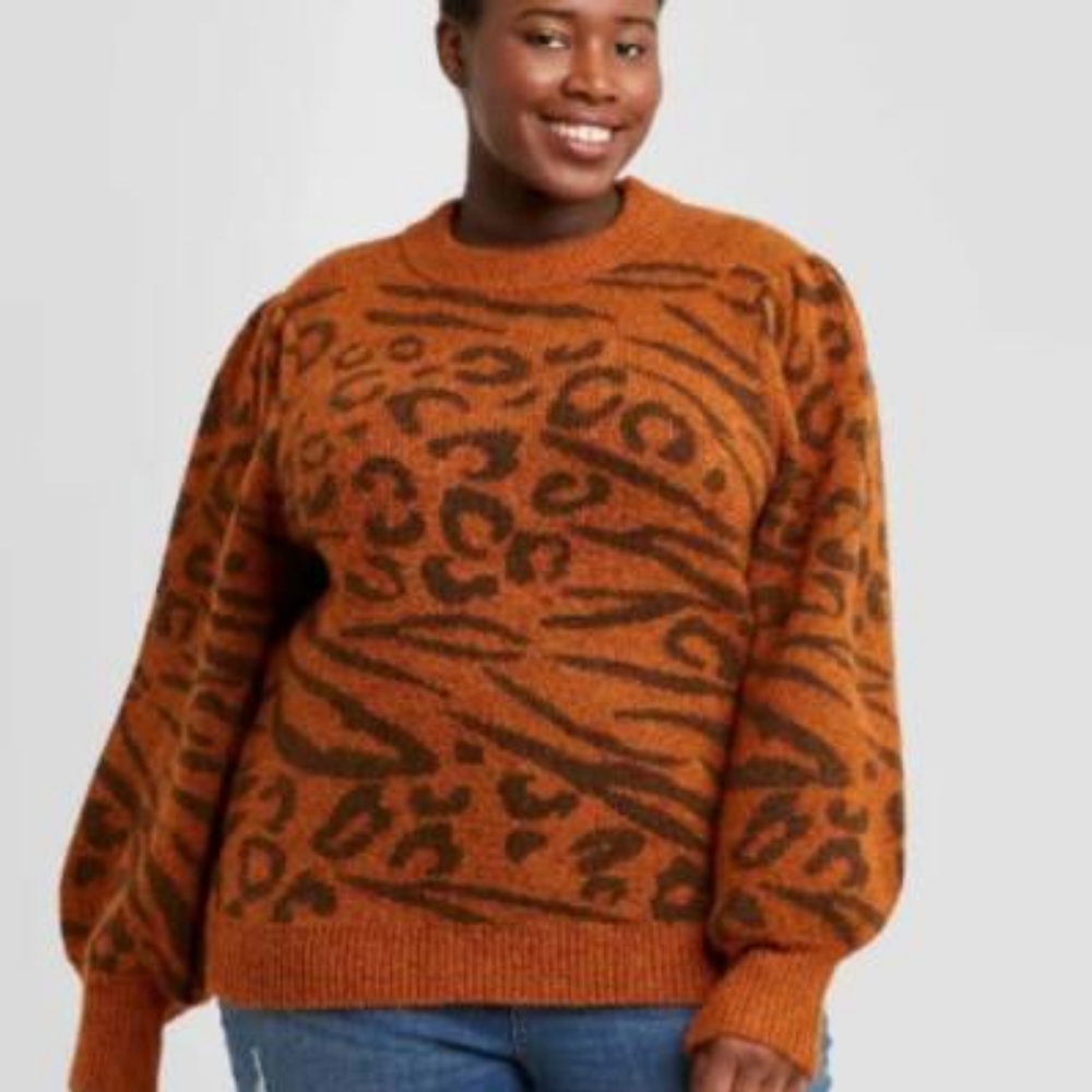 🖤 Ava & Viv Animal Puff Sleeve Sweater